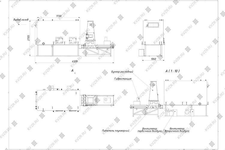 Чертеж котла 300 кВт на щепе